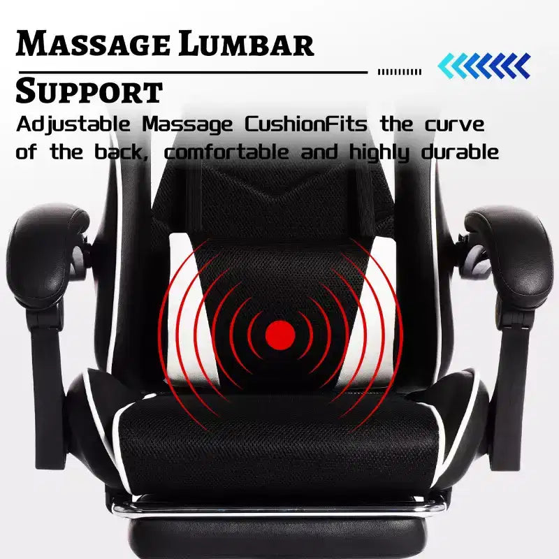 Sillón de oficina y gaming Panipeachy, giratorio de piel sintética, respaldo alto reclinable con reposapiés retráctil para gamers y oficina en casa