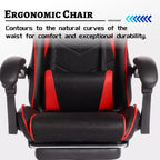 Sillón de oficina y gaming Panipeachy, giratorio de piel sintética, respaldo alto reclinable con reposapiés retráctil para gamers y oficina en casa