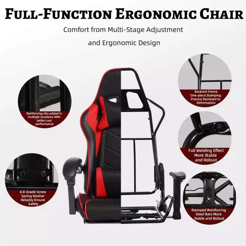 Sillón de oficina y gaming Panipeachy, giratorio de piel sintética, respaldo alto reclinable con reposapiés retráctil para gamers y oficina en casa