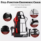 Sillón de oficina y gaming Panipeachy, giratorio de piel sintética, respaldo alto reclinable con reposapiés retráctil para gamers y oficina en casa