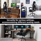 Sillón de oficina y gaming Panipeachy, giratorio de piel sintética, respaldo alto reclinable con reposapiés retráctil para gamers y oficina en casa