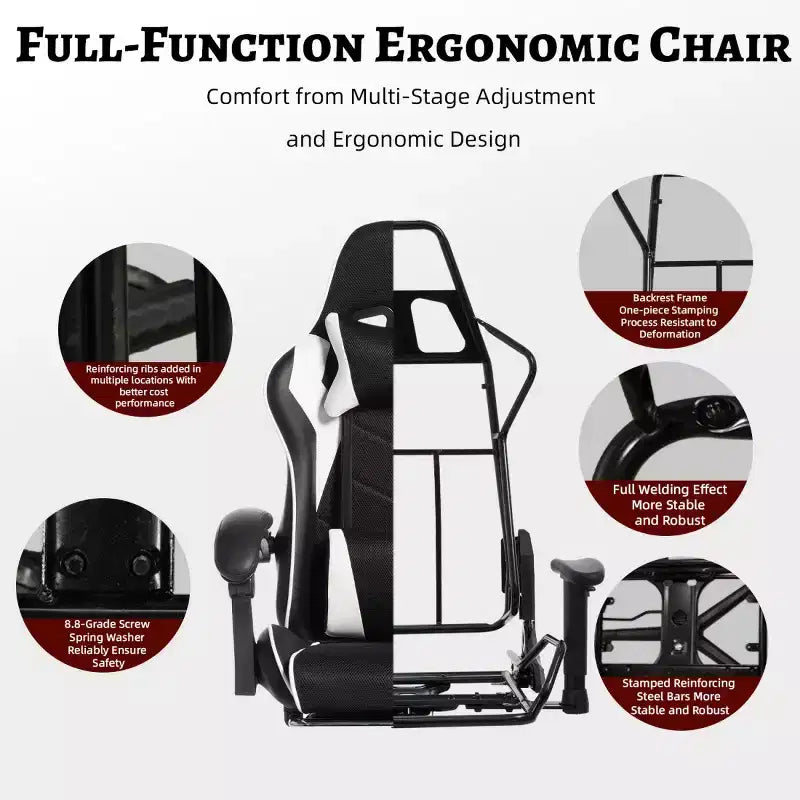 Sillón de oficina y gaming Panipeachy, giratorio de piel sintética, respaldo alto reclinable con reposapiés retráctil para gamers y oficina en casa