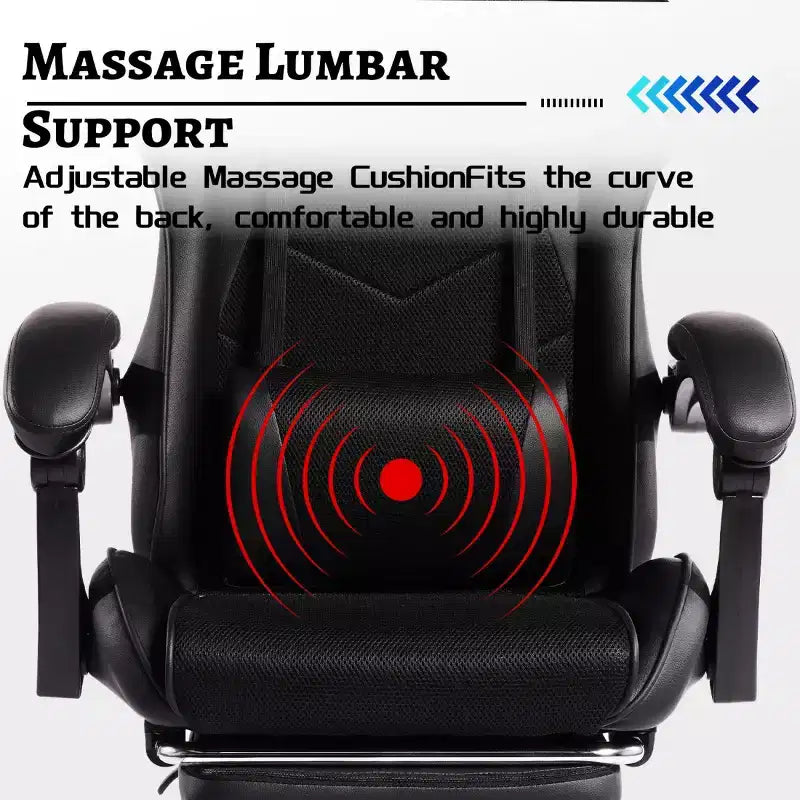 Sillón de oficina y gaming Panipeachy, giratorio de piel sintética, respaldo alto reclinable con reposapiés retráctil para gamers y oficina en casa
