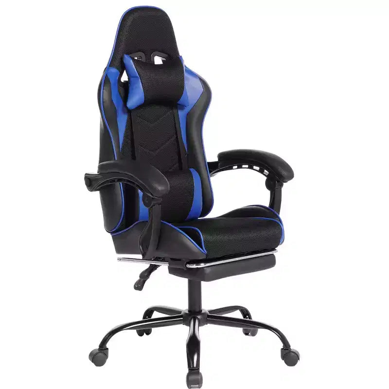Sillón de oficina y gaming Panipeachy, giratorio de piel sintética, respaldo alto reclinable con reposapiés retráctil para gamers y oficina en casa