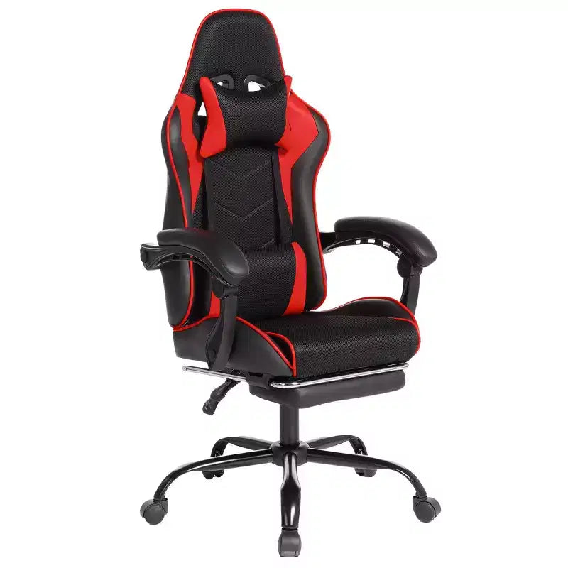 Sillón de oficina y gaming Panipeachy, giratorio de piel sintética, respaldo alto reclinable con reposapiés retráctil para gamers y oficina en casa