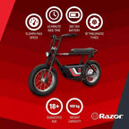 Razor Rambler 16 miniciclieta eléctrica retro con motor de 350 W y batería de 36 V, color negro