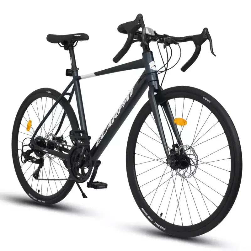 NAYSAYE Bicicleta de Carretera 700C, 16 velocidades, cuadro ligero de aluminio con doble freno de disco para hombre y mujer, 68*18*37.5