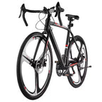 NAYSAYE Bicicleta de carretera de carreras, cuadro de aleación de aluminio ligero, freno de disco, rendimiento aerodinámico, bicicleta de cercanías, negro, 53.54*8.27*30.31