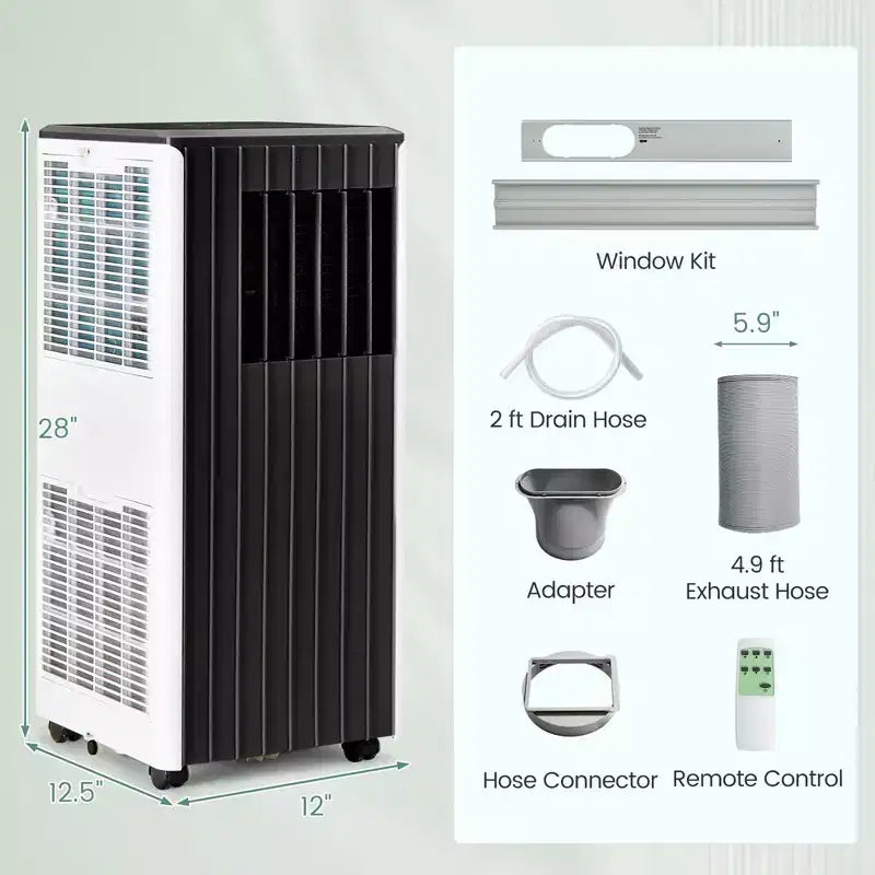 Acondicionador de aire portátil Costway 8000 BTU ASHRAE Unidad de aire acondicionado 3 en 1 con refrigeración, deshumidificador, ventilador y modo de suspensión