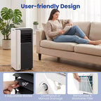 Aire Acondicionado Portátil Costway 3 en 1 con Modo Ventilador y Deshumidificador, Modo Noche, Temporizador de 24H