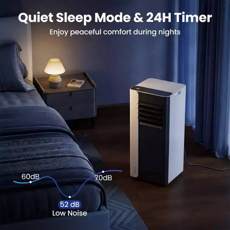 Aire Acondicionado Portátil Costway 3 en 1 con Modo Ventilador y Deshumidificador, Modo Noche, Temporizador de 24H