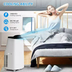 Aire Acondicionado Portátil Garvee 14000 BTU, Enfría Habitaciones de 65 m², Modo Noche, 3 Velocidades de Ventilador, Control Remoto para Casa y Oficina