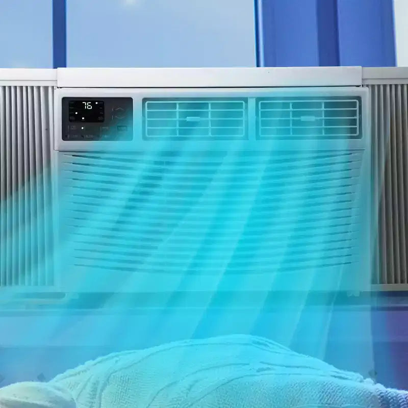 Aire acondicionado de ventana Garvee de 10000 BTU con control remoto, enfría 32.5 m², 3 velocidades, pantalla LED silenciosa, fácil instalación para dormitorio, oficina