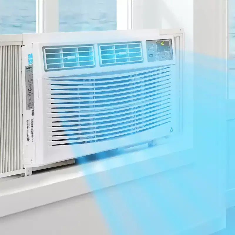 Aire acondicionado de ventana Garvee de 10000 BTU con control remoto, enfría 32.5 m², 3 velocidades, pantalla LED silenciosa, fácil instalación para dormitorio, oficina