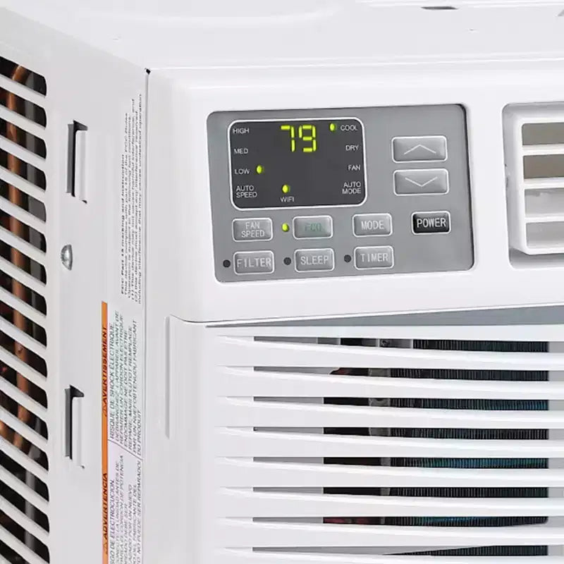 Aire acondicionado de ventana Garvee de 10000 BTU con control remoto, enfría 32.5 m², 3 velocidades, pantalla LED silenciosa, fácil instalación para dormitorio, oficina