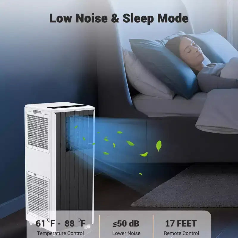 Acondicionador de aire portátil Garvee de 8000 BTU, 3 en 1, con refrigeración/deshumidificador/ventilador, control remoto, temporizador de 24 horas, enfría 32,5 m²