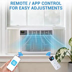 Garvee Aire Acondicionado de Ventana de 12000 BTU con Control Remoto, Enfría 32.5 m², 3 Velocidades Silencioso Pantalla LED para Dormitorio, Oficina