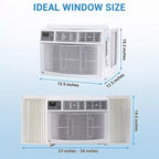 Garvee Aire Acondicionado de Ventana de 12000 BTU con Control Remoto, Enfría 32.5 m², 3 Velocidades Silencioso Pantalla LED para Dormitorio, Oficina