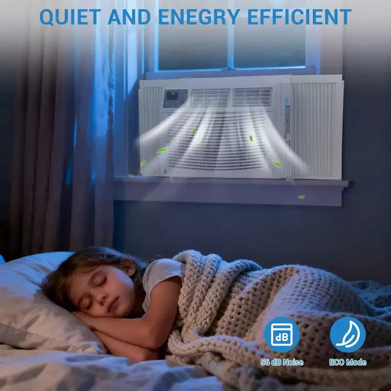 Garvee Aire Acondicionado de Ventana de 12000 BTU con Control Remoto, Enfría 32.5 m², 3 Velocidades Silencioso Pantalla LED para Dormitorio, Oficina