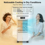 Enfriador de aire evaporativo portátil de 7 l con mando a distancia, 3 velocidades, temporizador y ventilador oscilante para oficina en casa