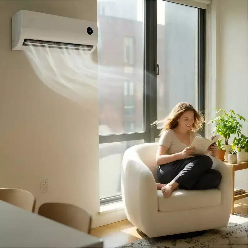 9,000 BTU 19 SEER2 Aire Acondicionado y Calefactor Mini Split sin Ductos con Inversor, 115V, 42 m²