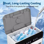 Enfriador de aire evaporativo con tanque de agua de 5.3 galones, 4 paquetes de hielo, 3 velocidades, oscilación de 120°, control remoto y temporizador, 80W portátil de pie