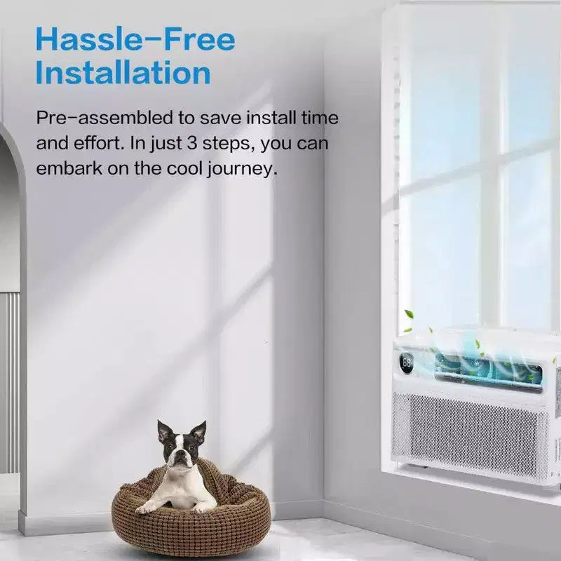 Acondicionador de aire de ventana con inversor Karl Home de 10000 BTU con Wi-Fi y control remoto/por aplicación