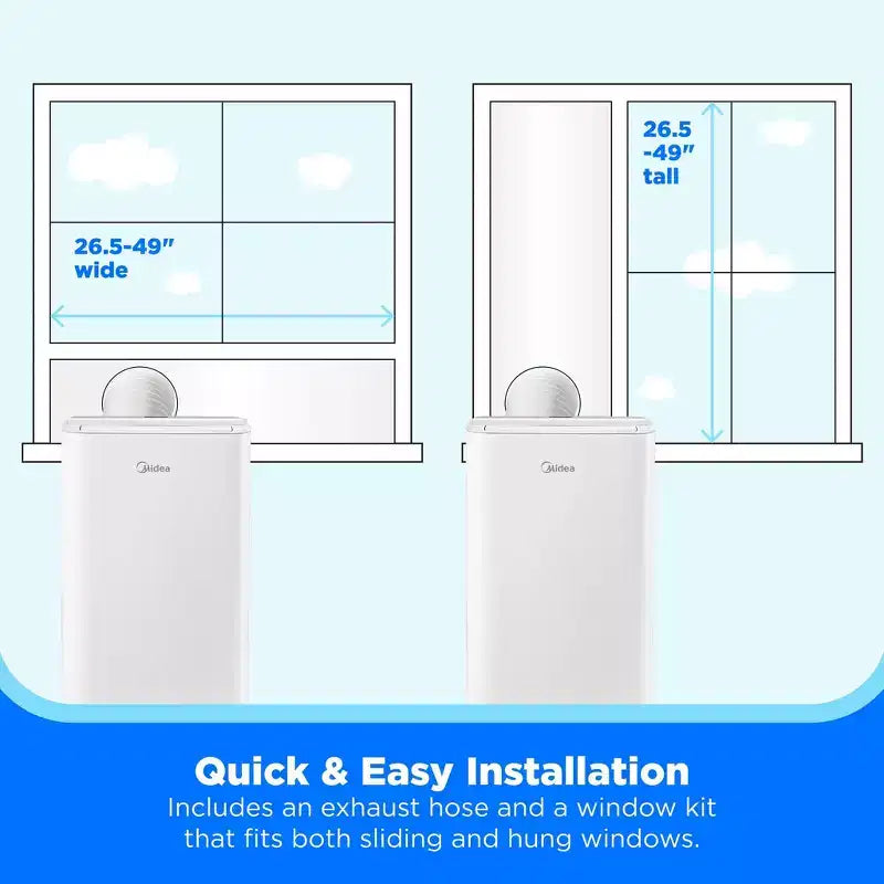 Aire Acondicionado Portátil Midea Inverter Inteligente de 10,000 BTU DOE, para espacios de hasta 41.8 m², Blanco