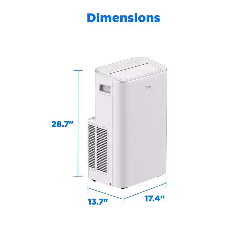 Aire Acondicionado Portátil Midea Inverter Inteligente de 10,000 BTU DOE, para espacios de hasta 41.8 m², Blanco