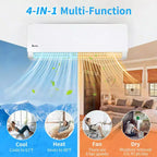 Aire Acondicionado Minisplit con Bomba de Calor de 2 Zonas Karl Home 38000 BTU 20 SEER2 (18K+24K)