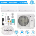 Aire acondicionado mini split Karl Home de 2 zonas 38000 BTU 20 SEER2 con bomba de calor (18K+18K)