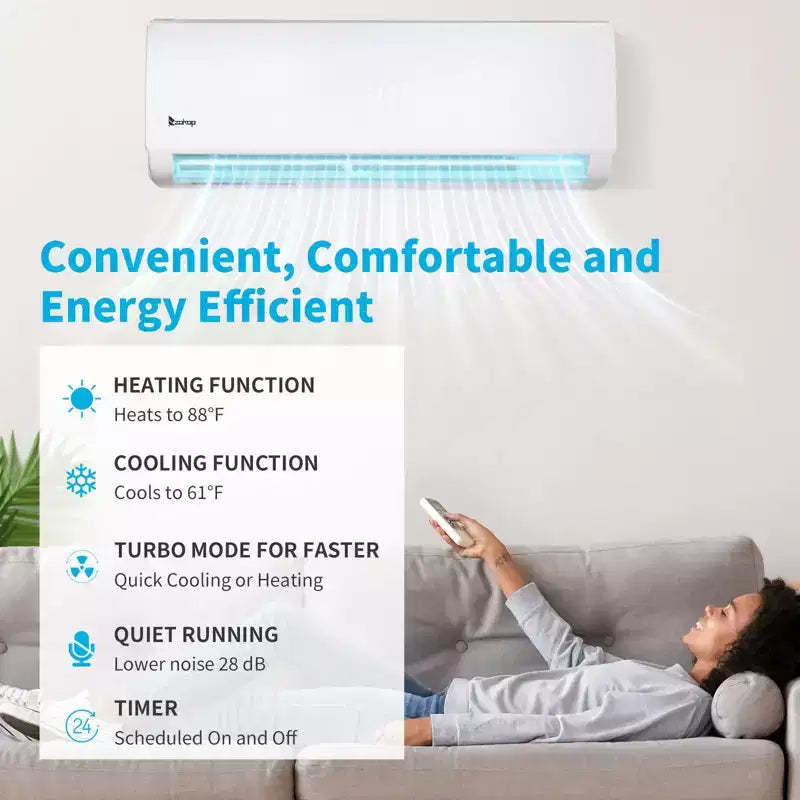 Aire Acondicionado Minisplit con Bomba de Calor de 3 Zonas, 28000 BTU, 20 SEER2, Karl Home (9K+9K+18K)
