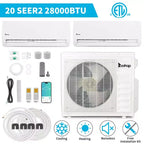 Aire Acondicionado Minisplit con Bomba de Calor Karl Home 2 Zonas 28000 BTU 20 SEER2 (9K+18K)