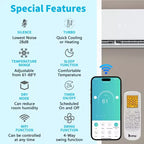 Aire Acondicionado Minisplit con Bomba de Calor Karl Home 2 Zonas 28000 BTU 20 SEER2 (9K+18K)
