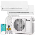 Karl Home 2-Zone 20000 BTU 20 SEER2 Mini Split Air Conditioner with Heat Pump (9K+12K)