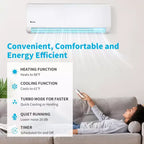 Aire acondicionado mini split Karl Home de 2 zonas, 20000 BTU, 20 SEER2 con bomba de calor (9K+12K)