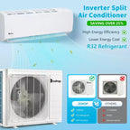 Aire Acondicionado Minisplit sin Ductos Karl Home 20 SEER2 de 18,000 BTU y 1.5 Toneladas con Bomba de Calor 208/230V