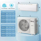 Aire acondicionado mini split Karl Home de 3 zonas y 38000 BTU 20 SEER2 con bomba de calor (12K+12K+18K)
