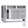 6000 BTU Window Air Conditioner, Cools Up to 350 Sq. Ft, Window AC Unit with Remote, 3 fan speeds, Sleep mode, Auto Restart, 115V/60Hz, White