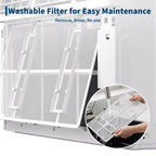Aire acondicionado de ventana de 8000 BTU con control remoto, enfría habitaciones de hasta 32.5 metros cuadrados, 3 velocidades de enfriamiento y ventilador, funcionamiento silencioso, pantalla digital