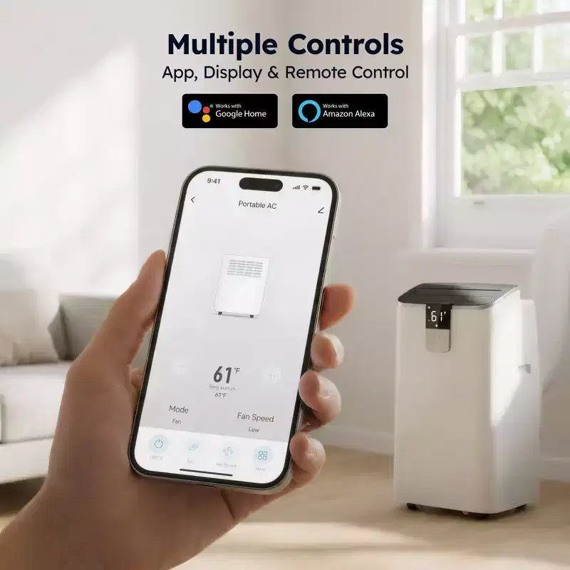 Aire Acondicionado Portátil Silencioso Simzlife de 14000 btu, Enfría 450 Pies Cuadrados, AC Multifuncional, Enfriador de Aire Evaporativo con Deshumidificador, Control Remoto