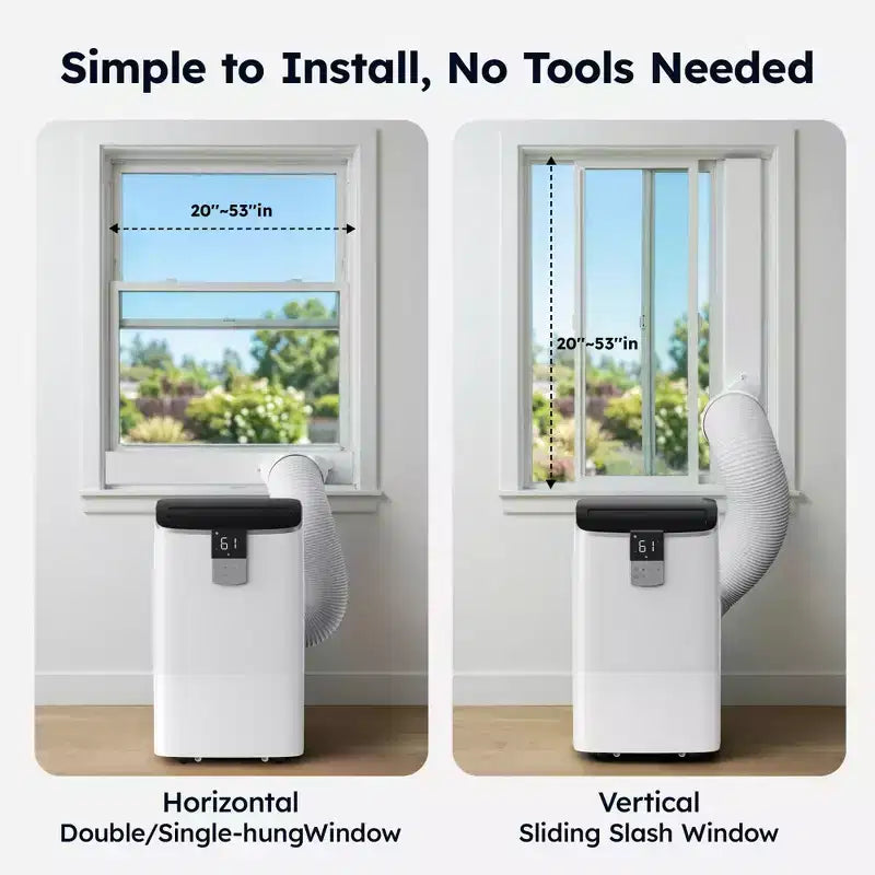 Aire Acondicionado Portátil Silencioso Simzlife de 14000 btu, Enfría 450 Pies Cuadrados, AC Multifuncional, Enfriador de Aire Evaporativo con Deshumidificador, Control Remoto
