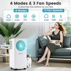Aire acondicionado portátil Costway 8200/10000 BTU, unidad de suelo 3 en 1 con ventilador y deshumidificador