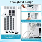 Aire acondicionado portátil Costway 8200/10000 BTU, unidad de suelo 3 en 1 con ventilador y deshumidificador