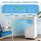 Aire acondicionado portátil de 10,000 BTU 3 en 1 con enfriamiento remoto, deshumidificador y ventilador para 450 pies cuadrados, modo de sueño silencioso, temporizador de 24 horas, kit de ventana