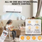 Aire acondicionado mini split de 12,000 BTU, 22 SEER2, refrigeración/calefacción de 750 pies cuadrados, inversor inteligente, control WiFi Alexa, 5 modos (frío/calor/deshumidificación/ventilador/suspensión)