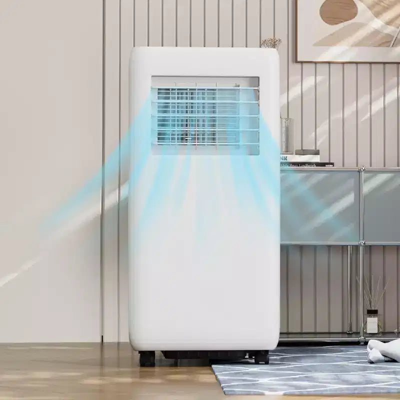Unidad de aire acondicionado portátil de 10 000 BTU 4 en 1, enfriador, deshumidificador, ventilador, enfriador de aire, modo nocturno silencioso, ventilador de flujo ecológico, kit de ventana con control remoto