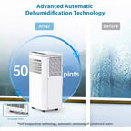 Aire acondicionado portátil de 8000 BTU, unidad de CA portátil 3 en 1 con modos de enfriamiento, deshumidificador y ventilador para habitaciones de hasta 32.5 m²