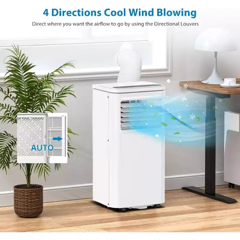 Aire acondicionado portátil de 8000 BTU, unidad de CA portátil 3 en 1 con modos de enfriamiento, deshumidificador y ventilador para habitaciones de hasta 32.5 m²