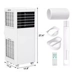 Aire acondicionado portátil de 8000 BTU - CA 3 en 1 para habitaciones de hasta 32.5 m² con control remoto y kit para ventana